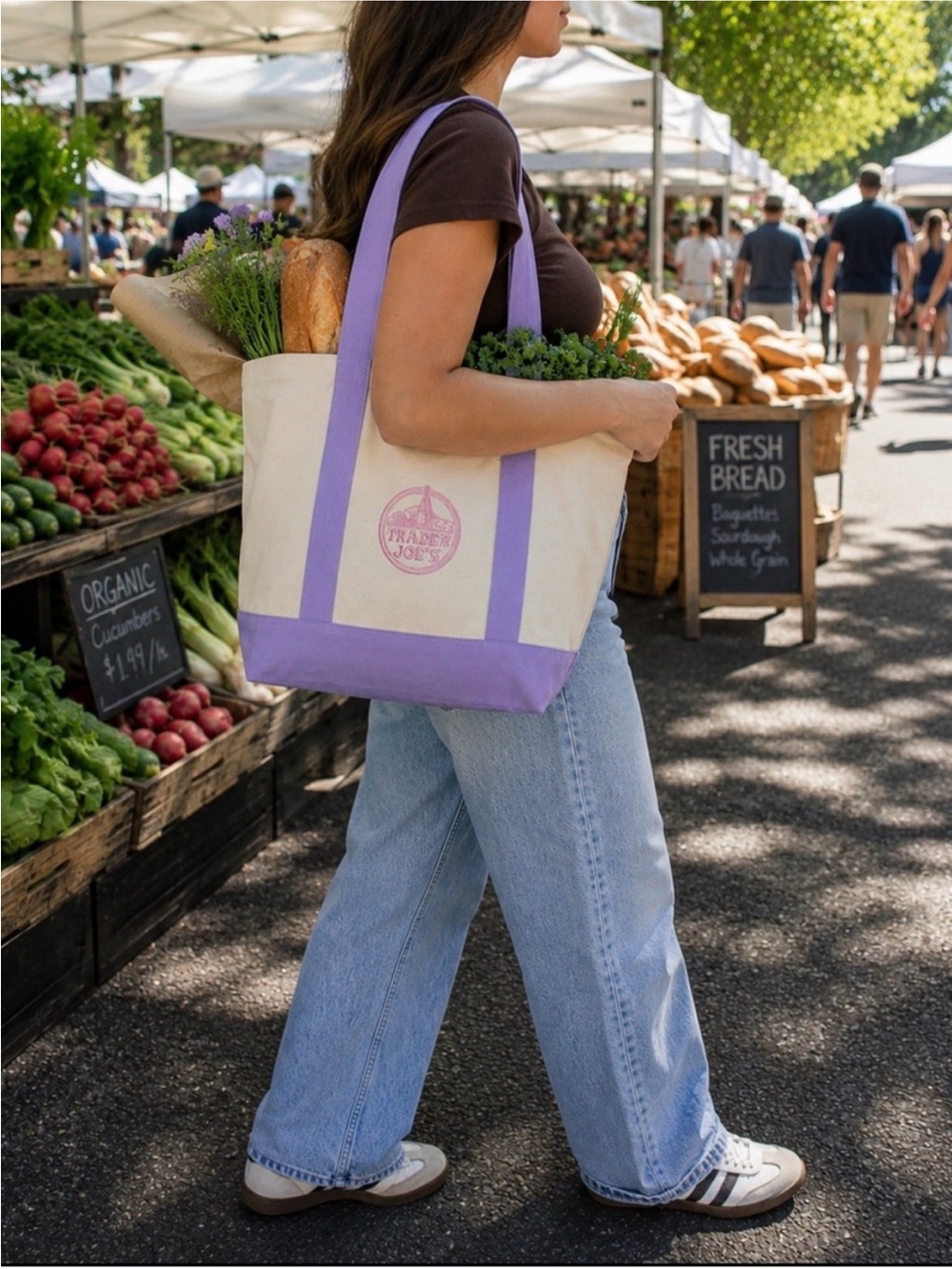 Trader Joe’s Large Canvas Tote in Lavender